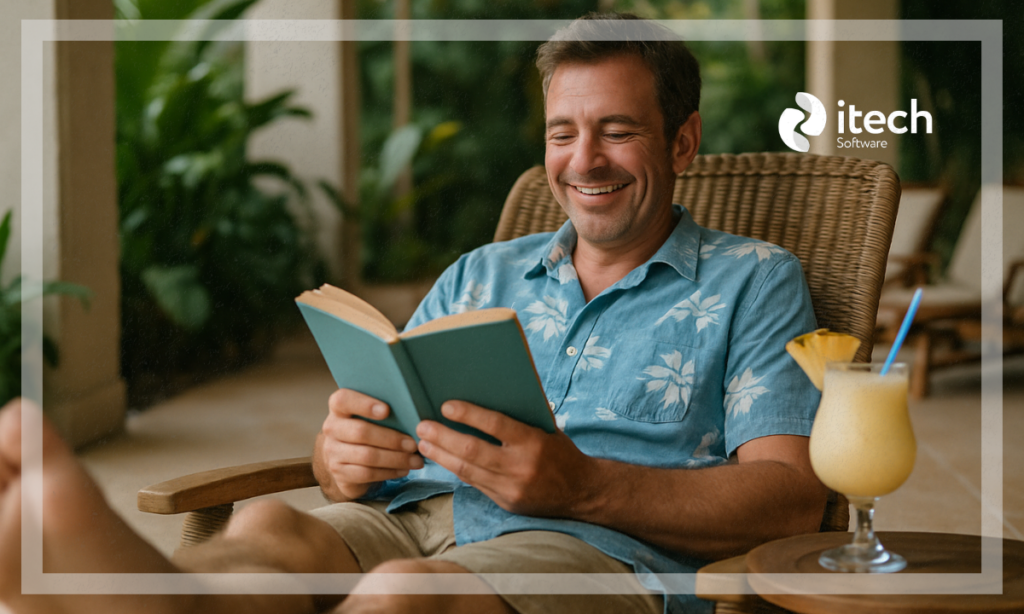 Hombre feliz de vacaciones