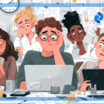 Caricatura de personas trabajando